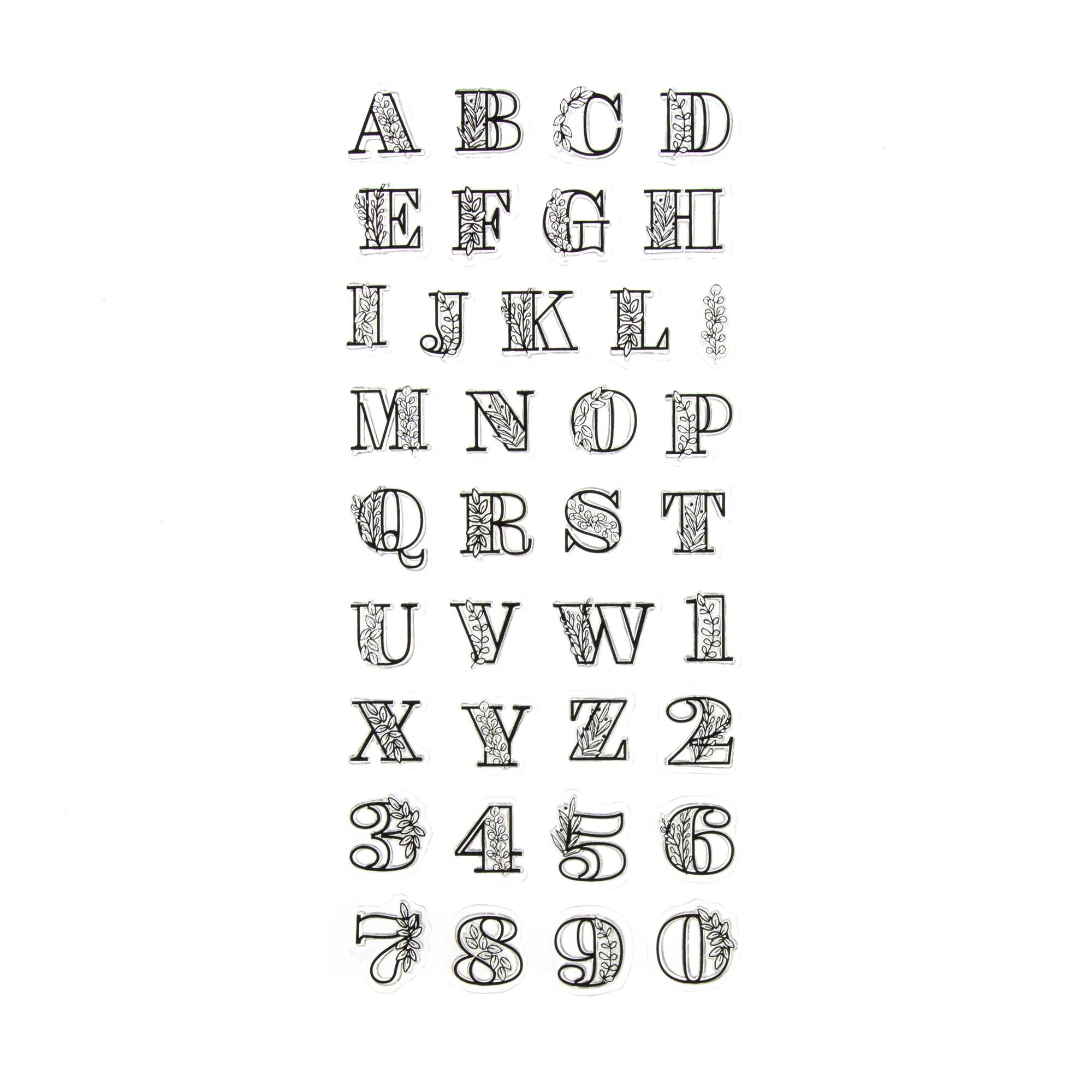 Leaf Alphabet Stamp Set 37 Pieces Hobbycraft