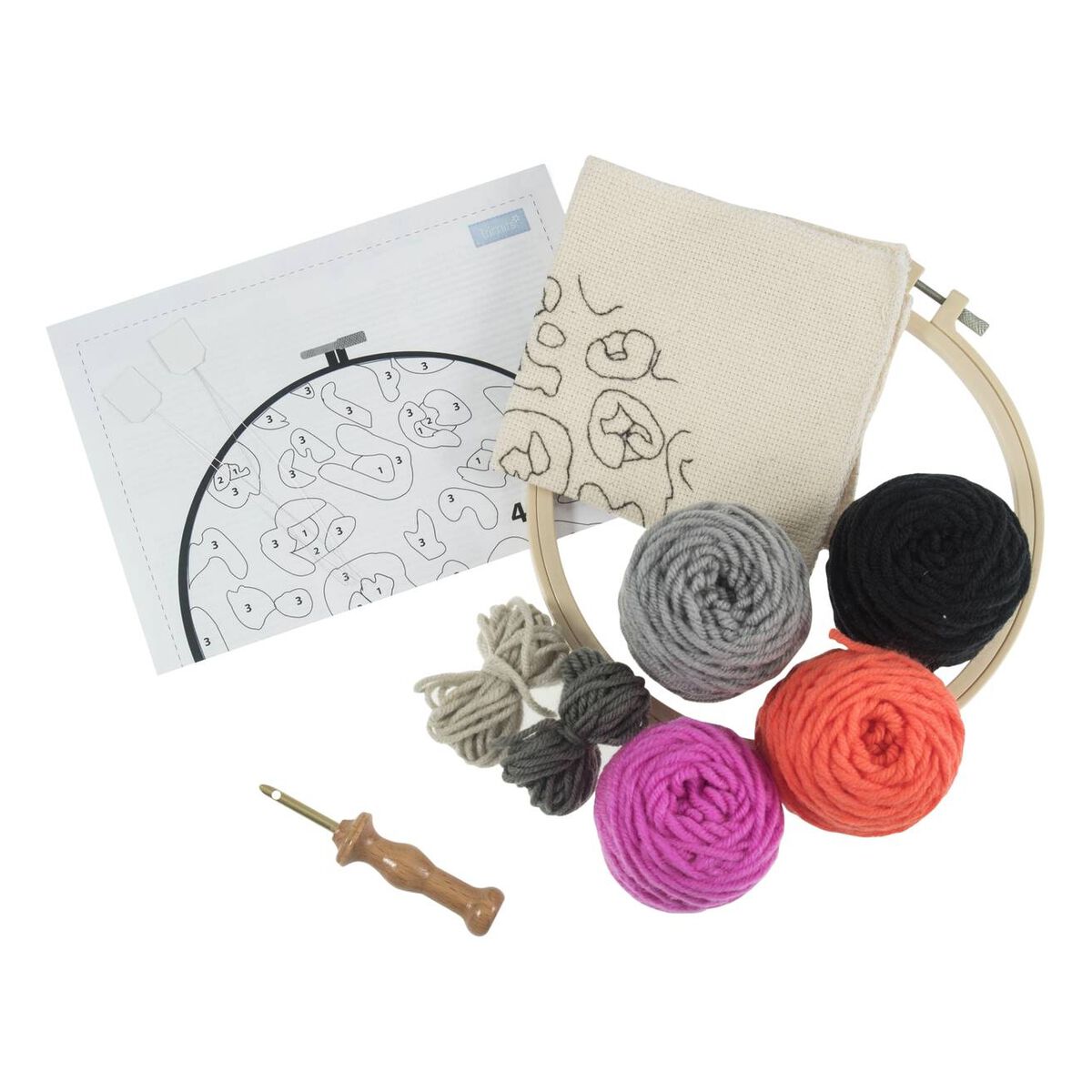 Trimits Animal Print Monogram Punch Needle Hoop Kit | Hobbycraft