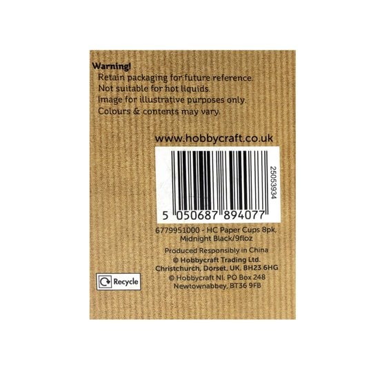 Midnight Black Paper Cups 8 Pack image number 5