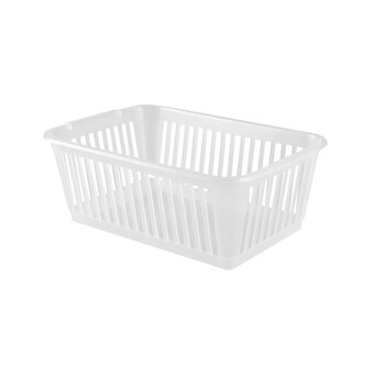 Whitefurze White Handy Basket 30cm x 19cm x 11cm