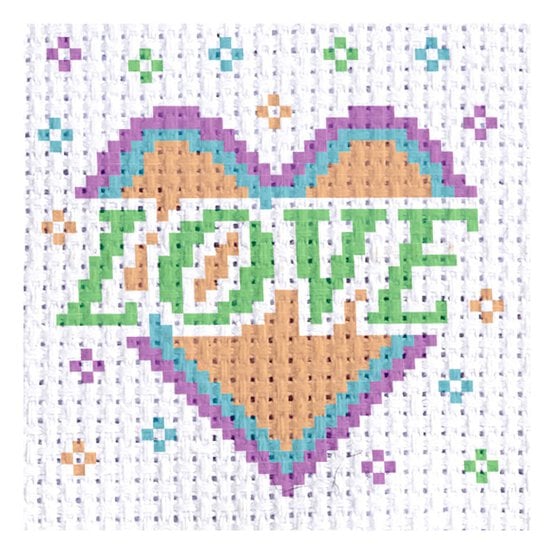 Mini Love Heart Cross Stitch Kit image number 1