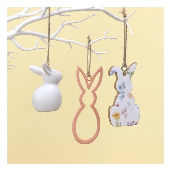 Hanging Ceramic Bunny Decoration 12 Pack Bundle image number 2