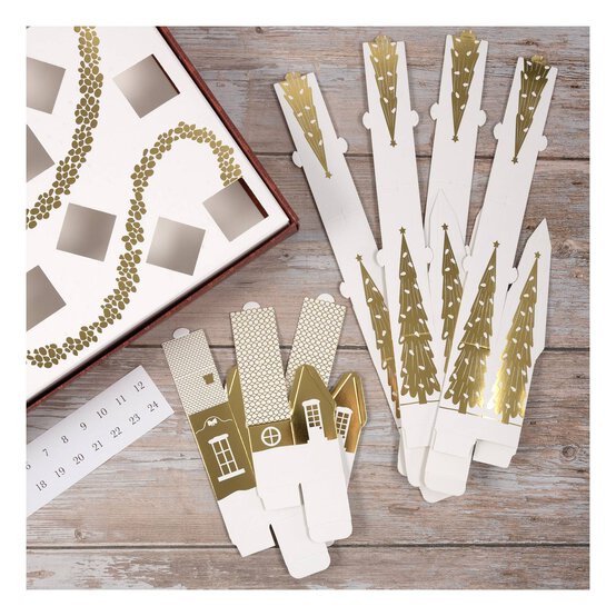 Gold Christmas Village Pop-Up Advent Calendar image number 2