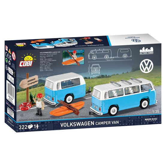 COBI Blue Volkswagen T2 Camper Van Set 1:35 image number 4