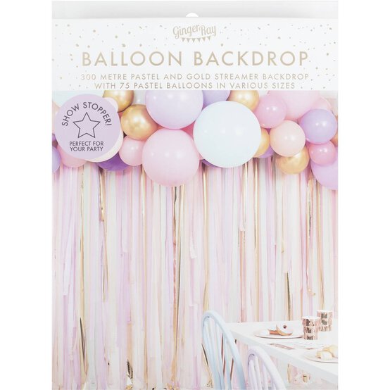 Ginger Ray Pastel and Gold Balloon Backdrop image number 3