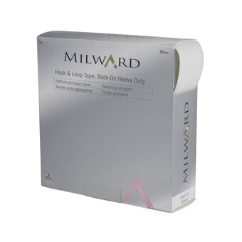 Milward White Heavy Duty Stick-On Hook and Loop Tape by the Metre