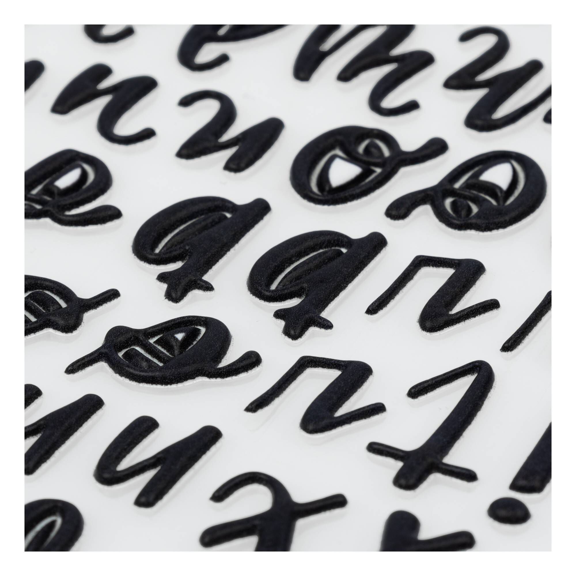Matt Black Lowercase Puffy Script Alphabet Stickers | Hobbycraft