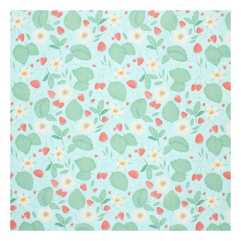 Strawberry Picking Fields Cotton Fabric by the Metre