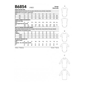 Butterick Women's Tops   Sewing Pattern B6854 (B5 8-16)