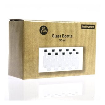 Clear Mini Glass Bottles 50ml 10 Pack image number 3
