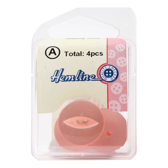 Hemline Pink Basic Fish Eye Button 4 Pack image number 2