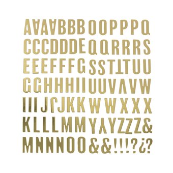 Gold Chipboard Alphabet Stickers