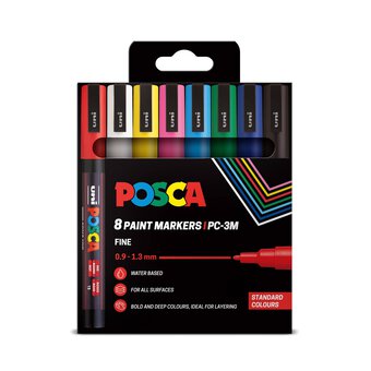 Uni-ball Posca Standard PC-3M Marker Pens 8 Pack