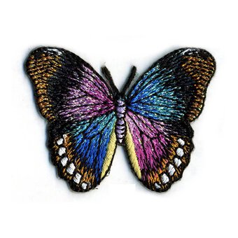 Black Butterfly Iron-On Patch 5.5cm x 4.5cm