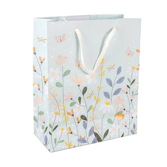Delicate Flowers Birthday Wishes Gift Bag 29cm x 22cm