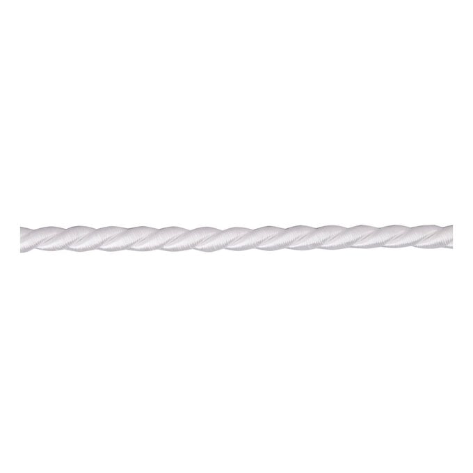 White 6mm Cord Trim by the Metre image number 1