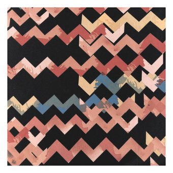 Black Silky Zigzag Fabric by the Metre image number 2