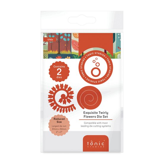 Tonic Studios Exquisite Twirly Flowers Die Set 2 Pieces image number 1