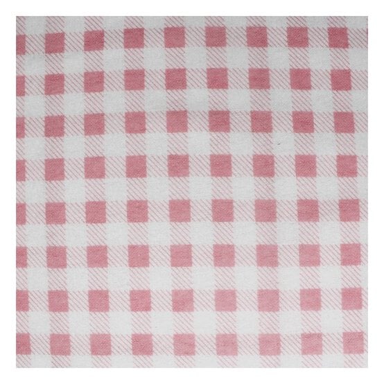 Baby Pink Check Winceyette Polycotton Fabric by the Metre image number 2