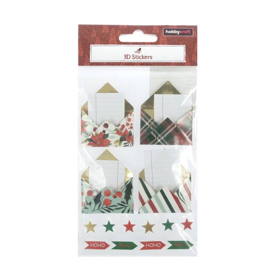 3D Christmas Envelope Stickers 4 Pack image number 5