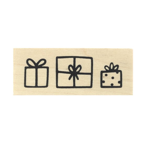 Presents Wooden Stamp 2.5cm x 6.3cm image number 3