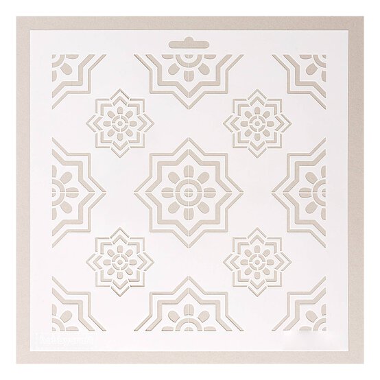 Tile Star Flower Stencil 25cm x 25cm image number 1