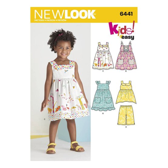 New Look Toddlers' Dresses And Tops Sewing Pattern 6441 Six Months To Four Years