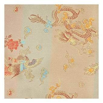 Gold Print Chinese Brocade Fabric by the Metre image number 2