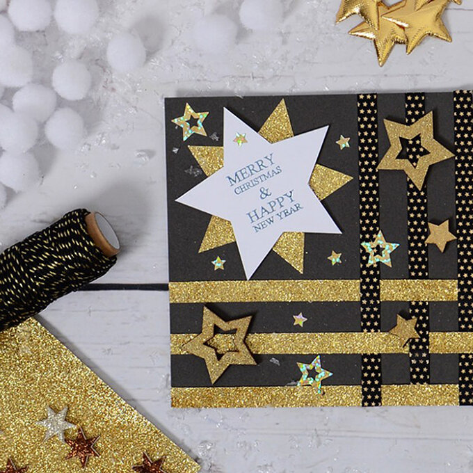 How to Make a Gold Glitter Star Card | Hobbycraft