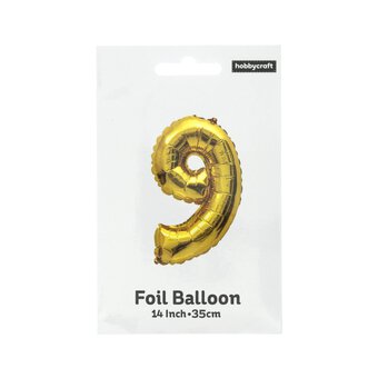 Gold Foil Number 9 Balloon image number 3