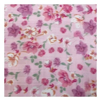 Pink Watercolour Floral Fabric by the Metre image number 2