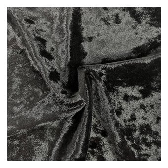 Black Crushed Spandex Velvet Fabric&nbsp;by the Metre