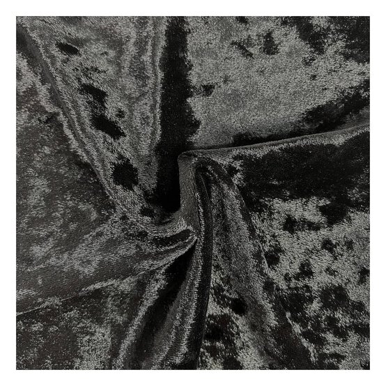 Black Crushed Spandex Velvet Fabric&nbsp;by the Metre image number 1