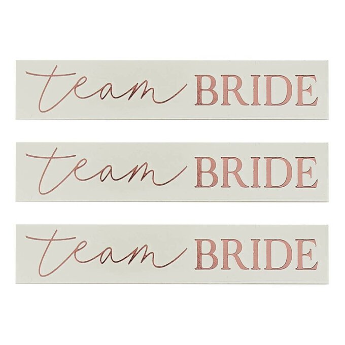 Ginger Ray Rose Gold Team Bride Temporary Tattoos 16 Pack image number 1