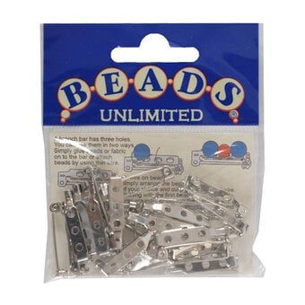 Beads Unlimited Brooch Bar Findings 25mm 18 Pack