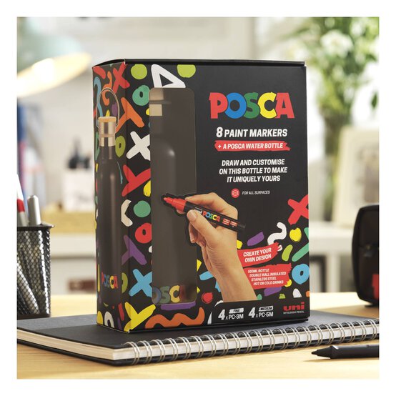 Uni-ball Posca Marker Pen and Bottle Set 8 Pack  image number 4