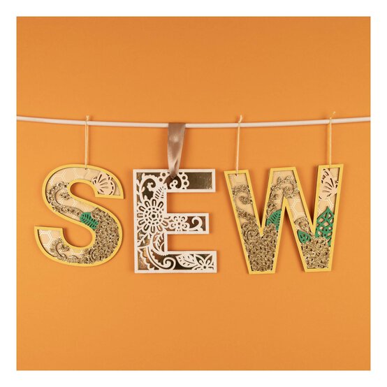 Wooden Filigree Hanging Letter L 12cm image number 5