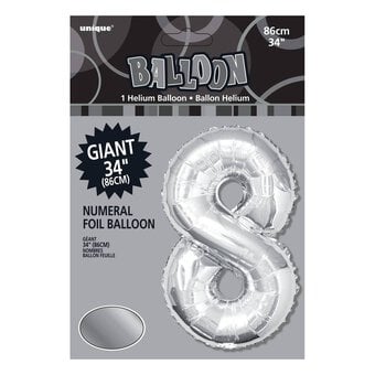 Extra Large Silver Foil 8 Balloon image number 2