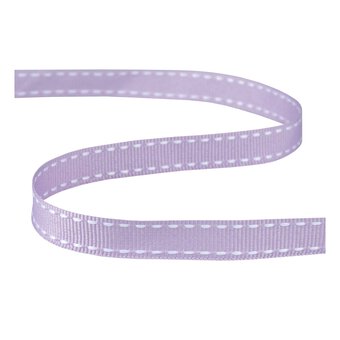 Lavender Grosgrain Running Stitch Ribbon 9mm x 5m