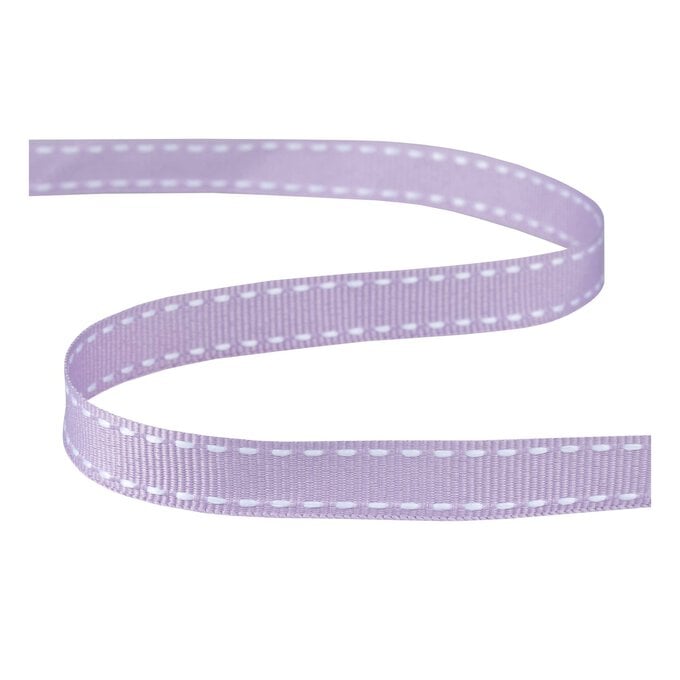 Lavender Grosgrain Running Stitch Ribbon 9mm x 5m image number 1
