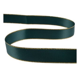 Green and Gold Satin Ribbon 18mm x 3m