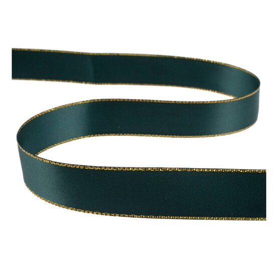 Green and Gold Satin Ribbon 18mm x 3m image number 2