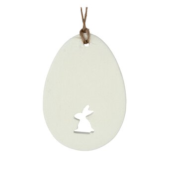 Hanging Ceramic Bunny Egg Decoration 10cm