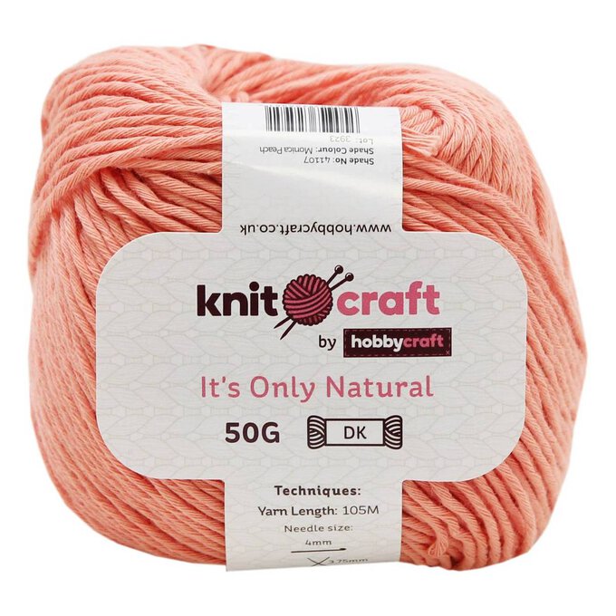 Knitcraft Peach It's Only Natural Light DK Yarn 50g