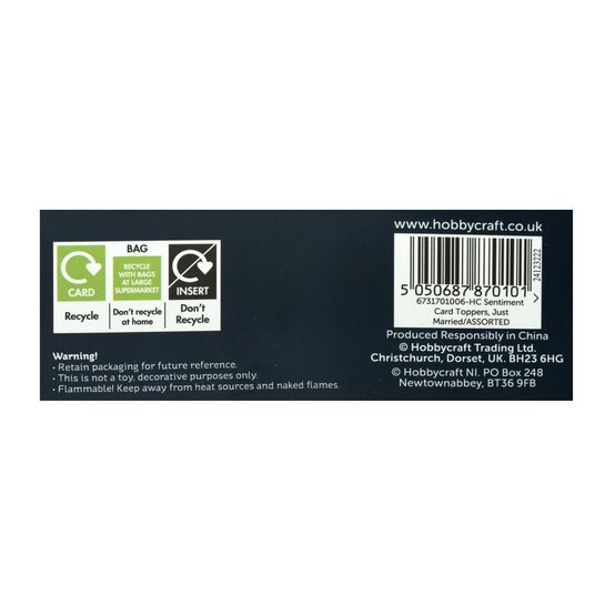 Just Married Card Toppers 8 Pack  image number 5