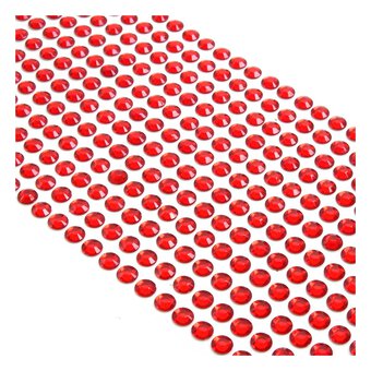 Red Adhesive Gems 6mm 504 Pack