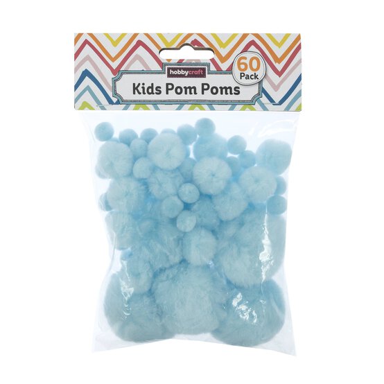 Light Blue Pom Poms 60 Pack image number 4