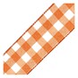 Orange Check Wire Edge Printed Ribbon 63mm x 3m image number 2