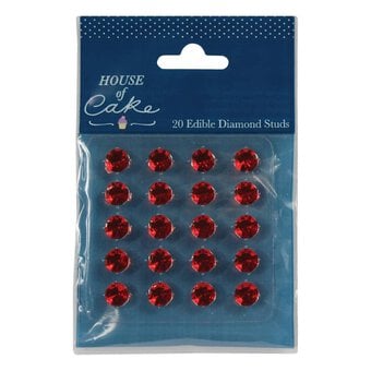 Ruby Edible Diamond Jelly Studs 20 Pack