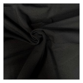 Black Cotton Spandex Jersey Fabric by the Metre